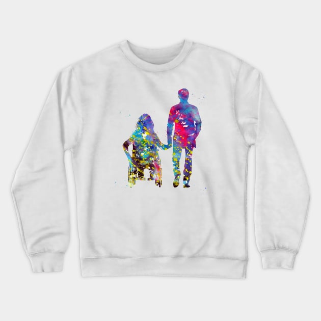 Handicapped woman and man Crewneck Sweatshirt by erzebeth